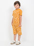 Jurassic Jammies Cotton Short Set (Mustard)