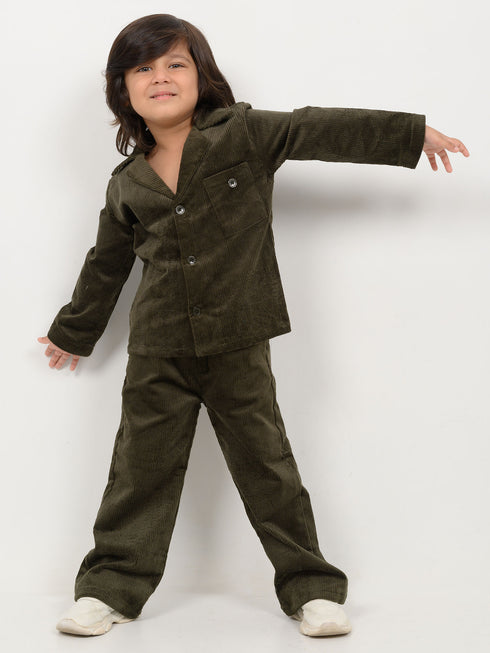 Imported Corduroy Royal Co-ord Set (Deep Olive)