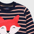 Fox Printed Striped Fleece Tracksuit (Peach/Navy)
