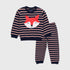 Fox Printed Striped Fleece Tracksuit (Peach/Navy)