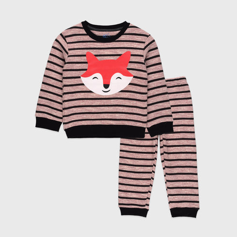 Fox Printed Striped Fleece Tracksuit