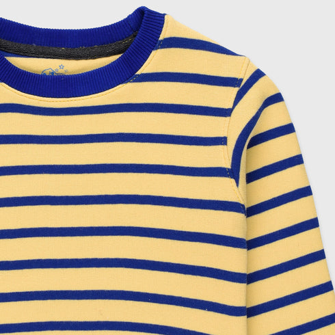 Striped Thick Fleece Tracksuit (Yellow/Blue)