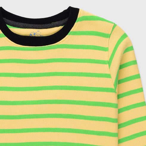 Striped Thick Fleece Tracksuit (Yellow/Green)