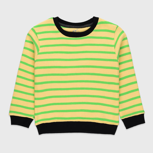 Striped Thick Fleece Tracksuit (Yellow/Green)