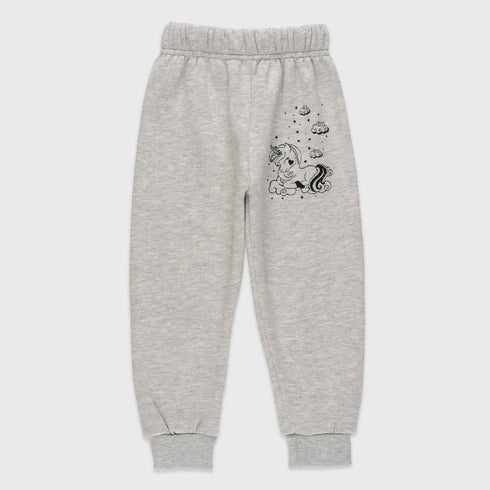 Unicorn Printed Fleece Tracksuit (Grey)