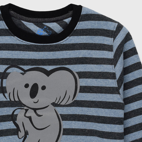 Koala Printed Striped Fleece Tracksuit