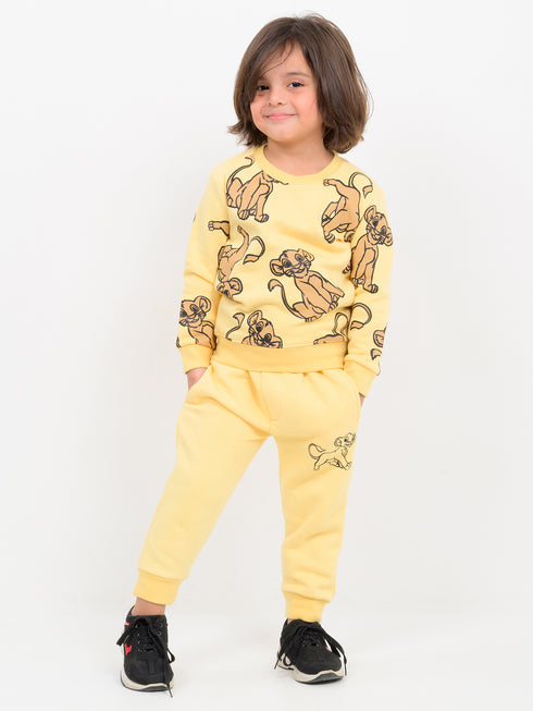 Simba Themed Fleece Suit (Lemon Yellow)