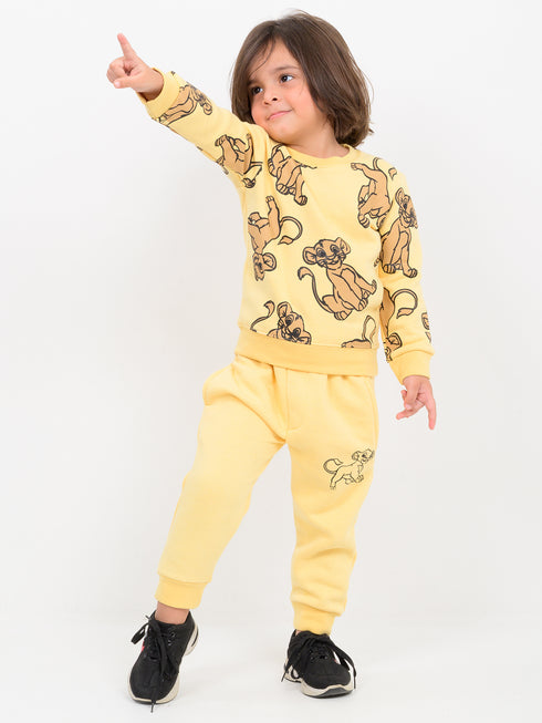 Simba Themed Fleece Suit (Lemon Yellow)