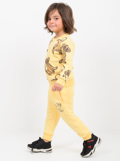 Simba Themed Fleece Suit (Lemon Yellow)