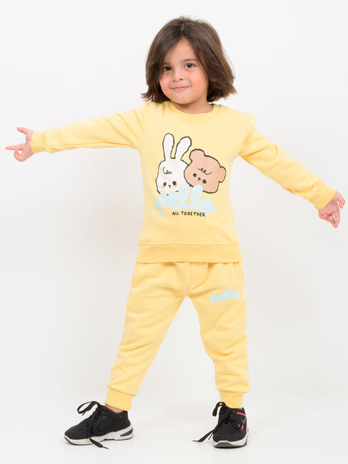 Cuddle Buddies Fleece Suit (Lemon Chiffon)