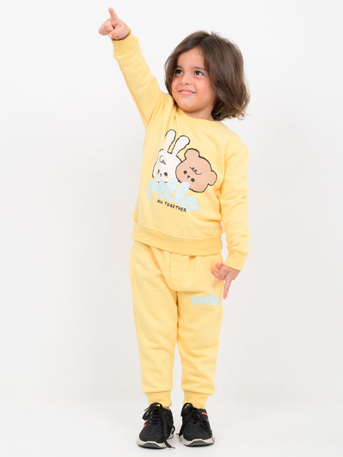 Cuddle Buddies Fleece Suit (Lemon Chiffon)