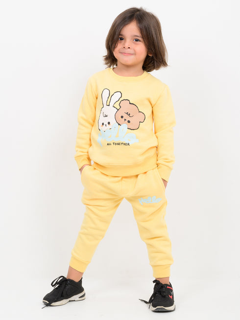 Cuddle Buddies Fleece Suit (Lemon Chiffon)