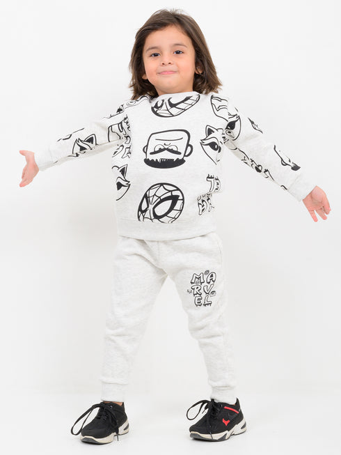 Marvel Themed Fleece Suit (Cloud Grey)