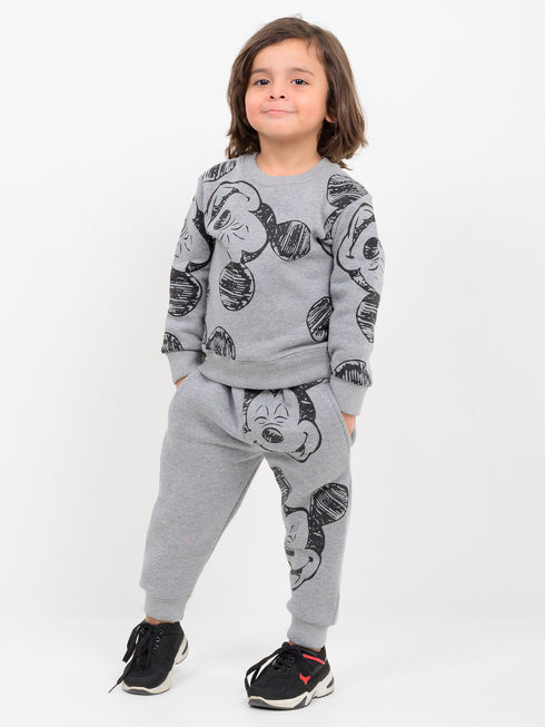 Mickey Themed Fleece Suit (Dark Grey)