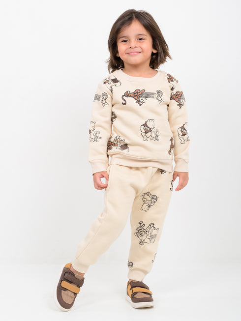 Jungle Buddies Themed Fleece Suit (Ivory)