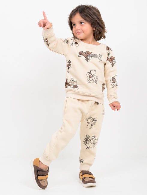Jungle Buddies Themed Fleece Suit (Ivory)