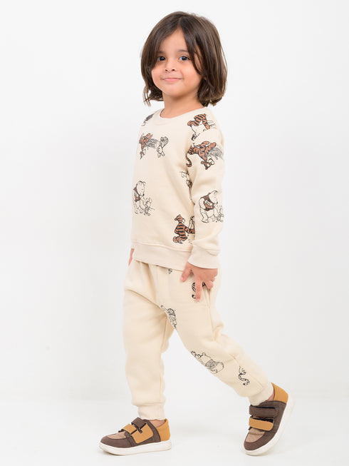 Jungle Buddies Themed Fleece Suit (Ivory)