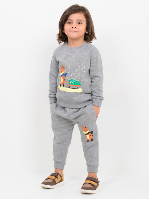 Foxy Festive Fleece Suit (Ash Grey)