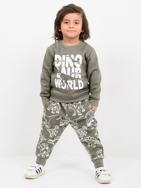 T-Rex Adventure Fleece Suit (Green)