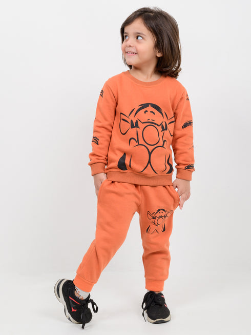 Lion Cub Themed Fleece Suit (Terracotta Peach)