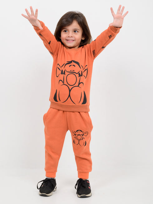 Lion Cub Themed Fleece Suit (Terracotta Peach)