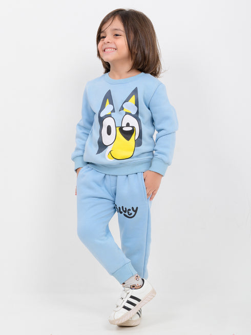 Bluey Themed Fleece Suit (Sky Blue)