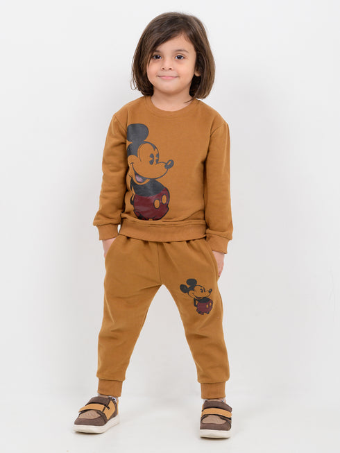 Classic Mickey Themed Fleece Suit (Caramel Brown)