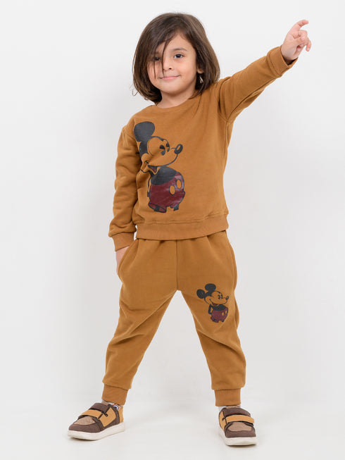 Classic Mickey Themed Fleece Suit (Caramel Brown)