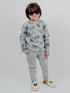 Animals Allover Printed Fleece Suit (Grey)