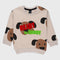 Dog Printed Fleece Sweatshirt (Cream)