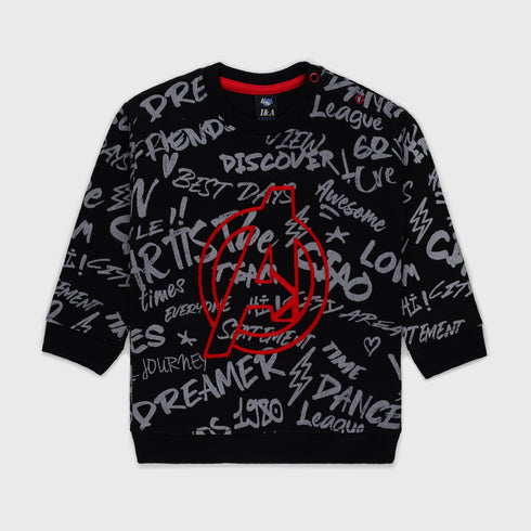 Graffiti Fleece Sweatshirt (Black)