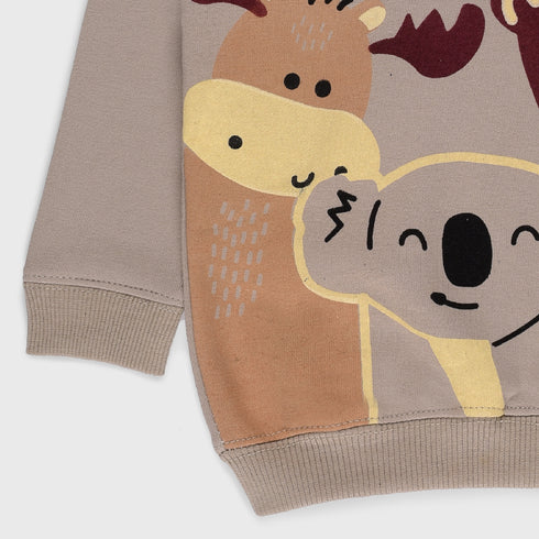 Awesome Friends Fleece Sweatshirt (Light Brown)