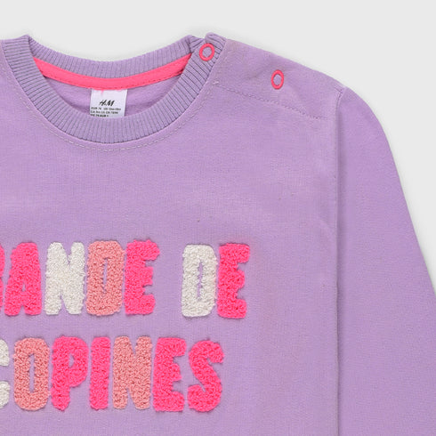 H&M Towel Print Terry Sweatshirt (Purple)