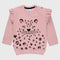 Lion Printed Fleece Sweatshirt (Pink)
