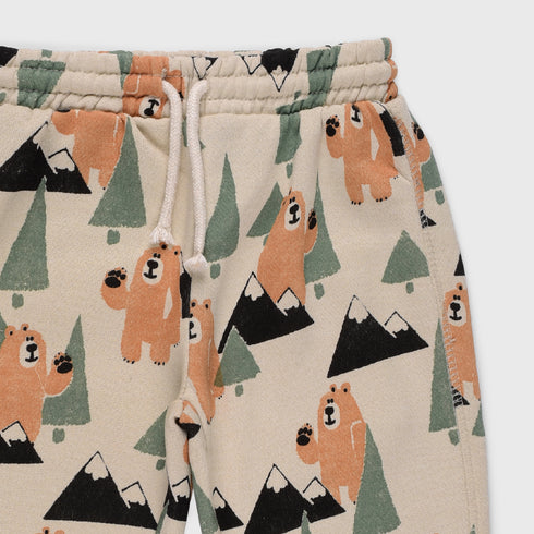 Bear Printed Fleece Trouser (Off-White)