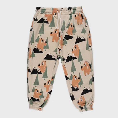 Bear Printed Fleece Trouser (Off-White)