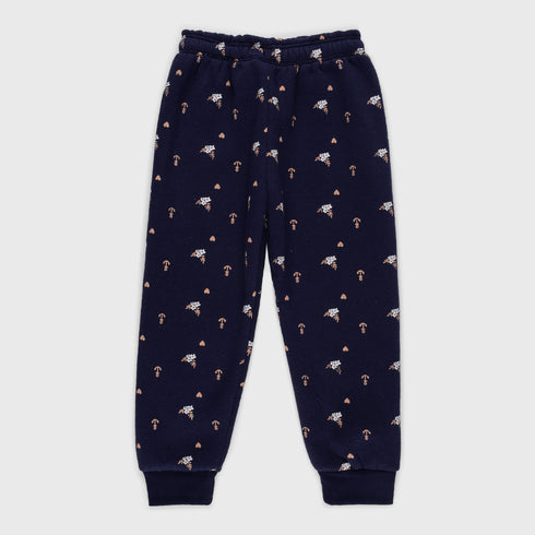Floral Fleece Tracksuit (Navy)