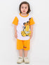 Garfield Glow Cotton Short Set (White & Orange)