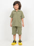 Classic Zip Polo Set (Olive Green)