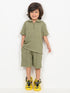 Classic Zip Polo Set (Olive Green)