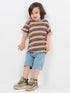 Candy Stripe Cotton Short Set (Chill Sky & Rainbow Wave)