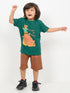 The Mama Bear Cotton Short Set (Dark Green & Brown)