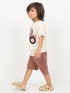 The Rustic Roller Cotton Short Set (Cream & Brown)
