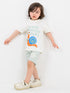 Snail Trail Cotton Short Set (Ivory Breeze)