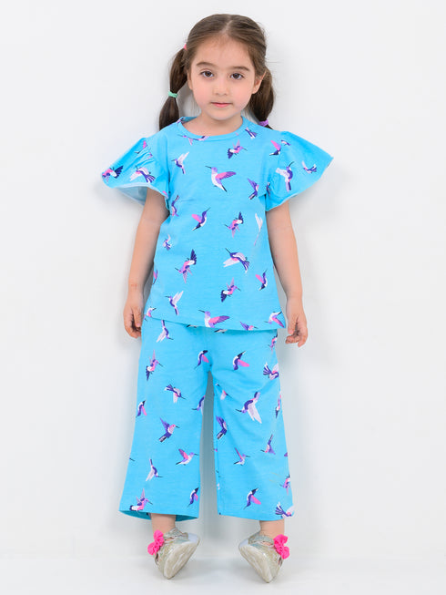 Birdie Bliss Cotton Trouser Set (Feather Blue)