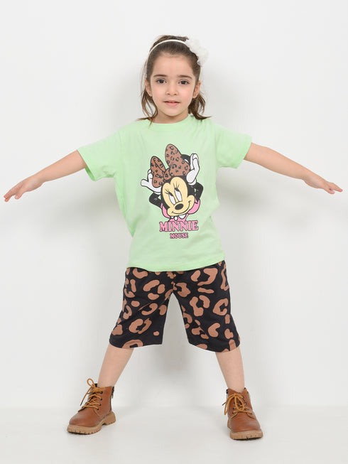 Minnie Bow Babe Cotton Short Set (Mink Green & Black)
