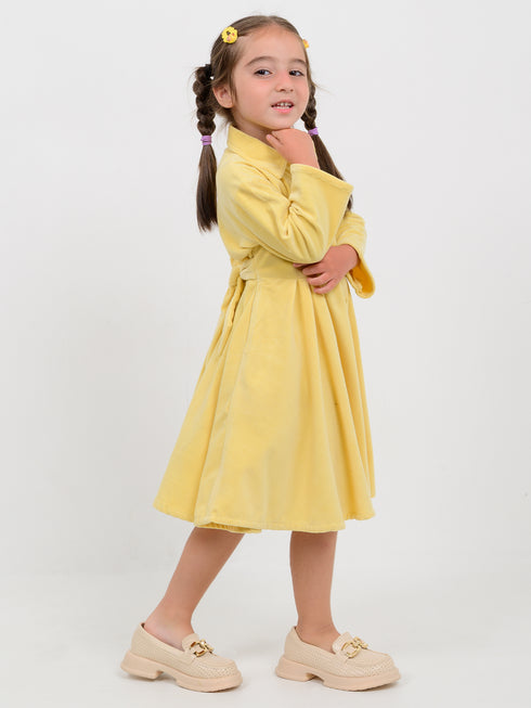 The Graceful Velvet Frock (Yellow)