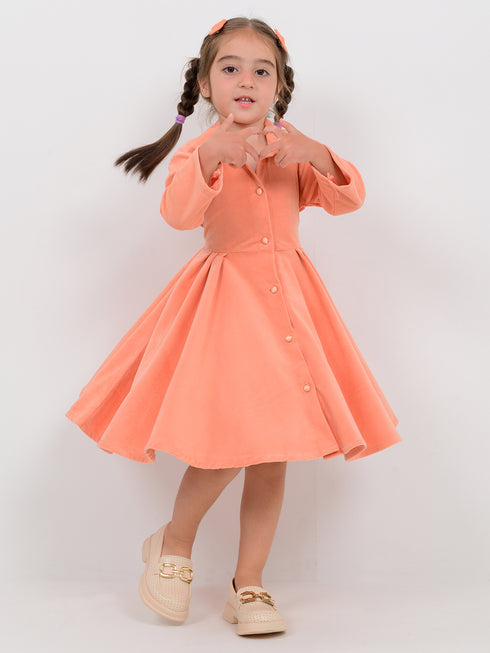 The Graceful Velvet Frock (Orange)