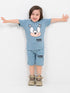 Sonic Themed Cotton Short Set (Blue-Gray)