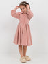 The Graceful Velvet Frock (Light Peach)